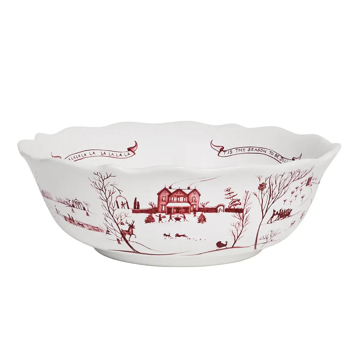Country Estate Winter Frolic 11" Serving Bowl - Ruby Juliska