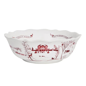 Country Estate Winter Frolic 11" Serving Bowl - Ruby Juliska