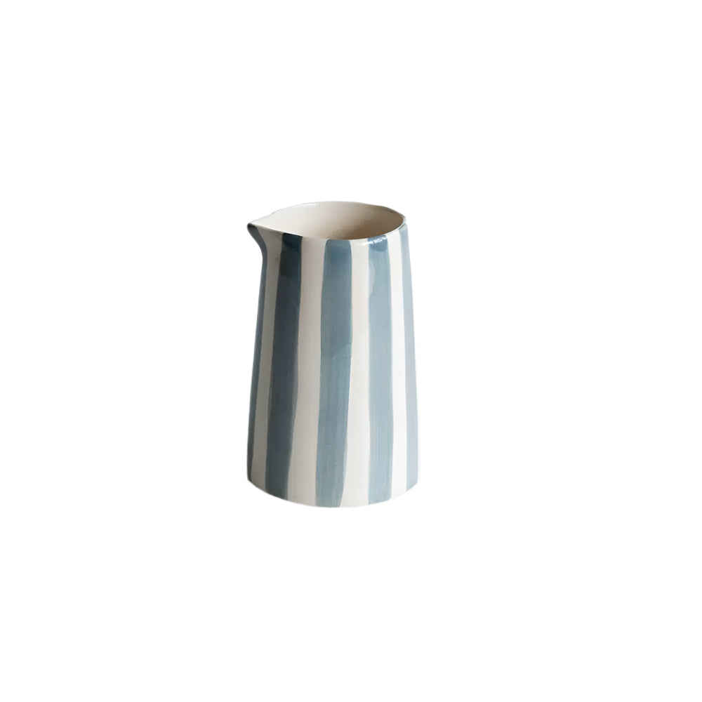 Handmade and Painted Candy Stripe Creamer : Dove Grey Musango