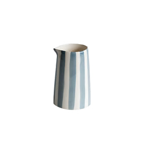 Handmade and Painted Candy Stripe Creamer : Dove Grey Musango