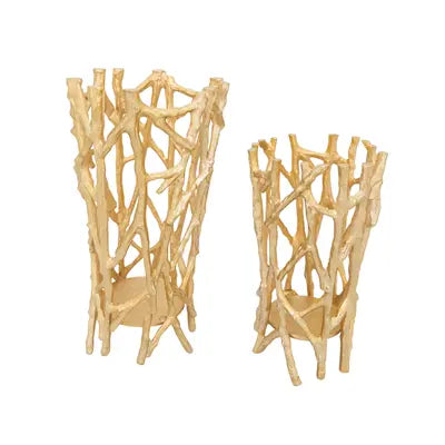 Gold Twig Candle Holder SARO