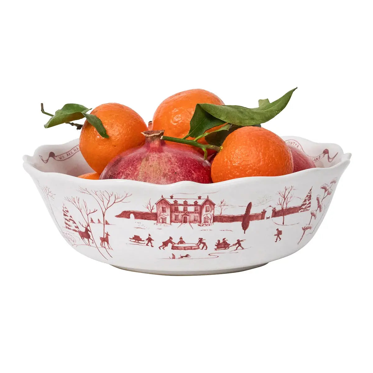 Country Estate Winter Frolic 11" Serving Bowl - Ruby Juliska