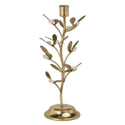 Gold Mistletoe Candleholder SARO