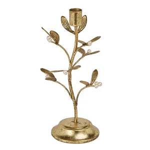 Gold Mistletoe Candleholder SARO