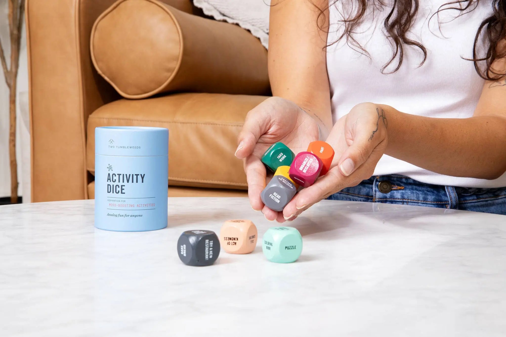 Activity Dice - Inspiration for Mood-boosting Activities Two Tumbleweeds