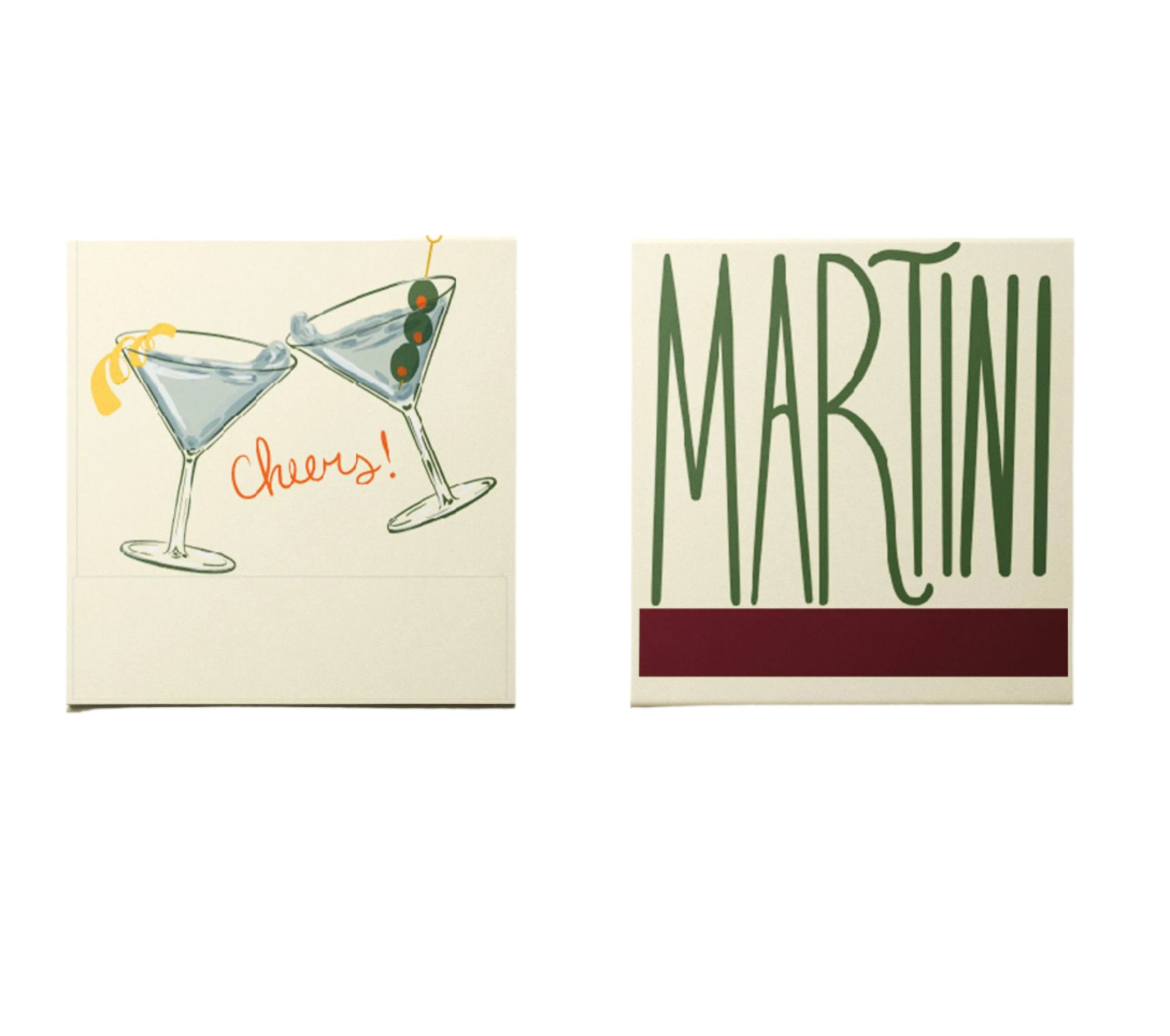 Martini Printed 10 Stem Matchbooks One & Only Paper