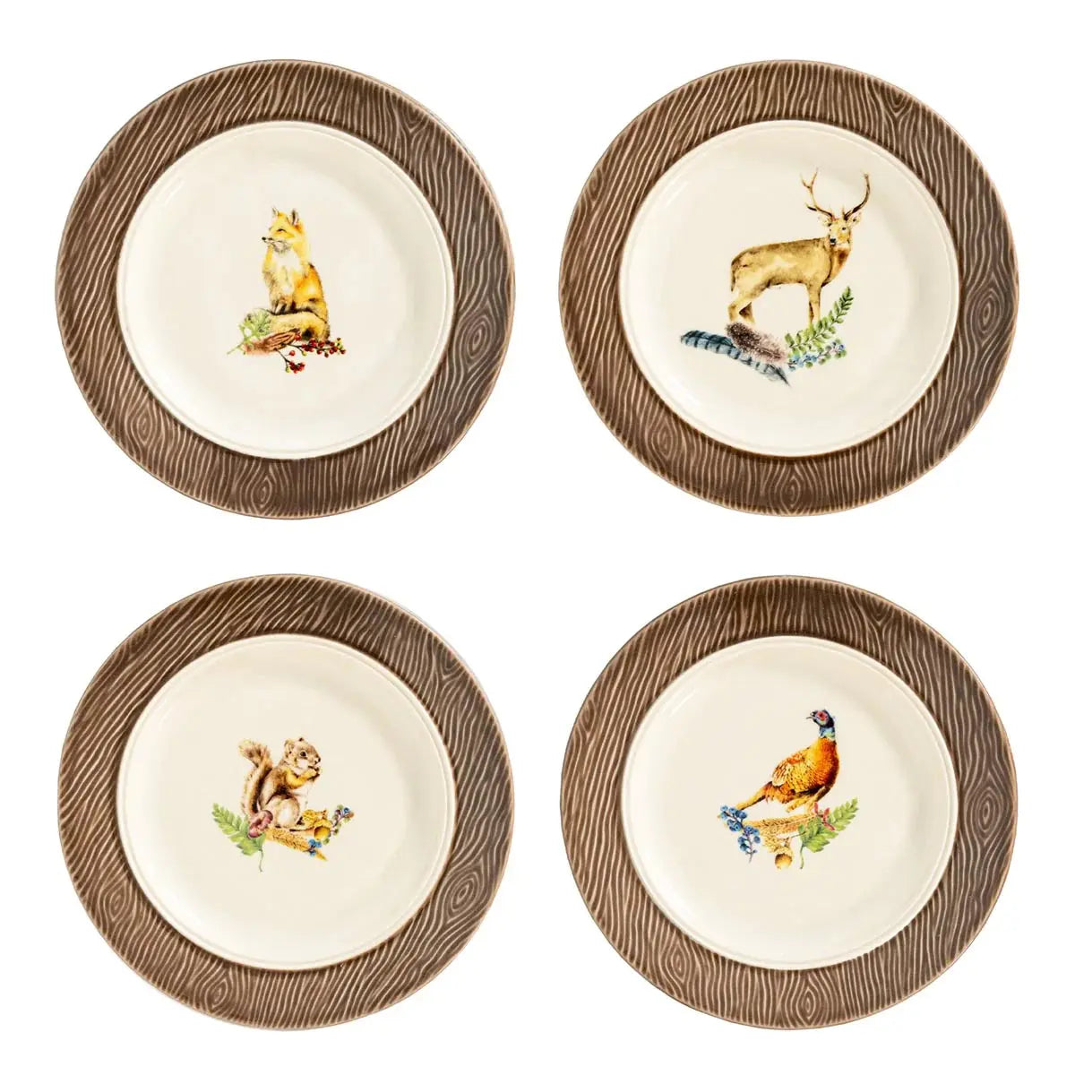 Forest Walk Animal Cocktail Plates Juliska