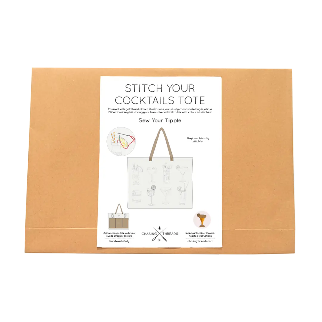 Stitch Your Cocktails Tote Bag Chasing Threads