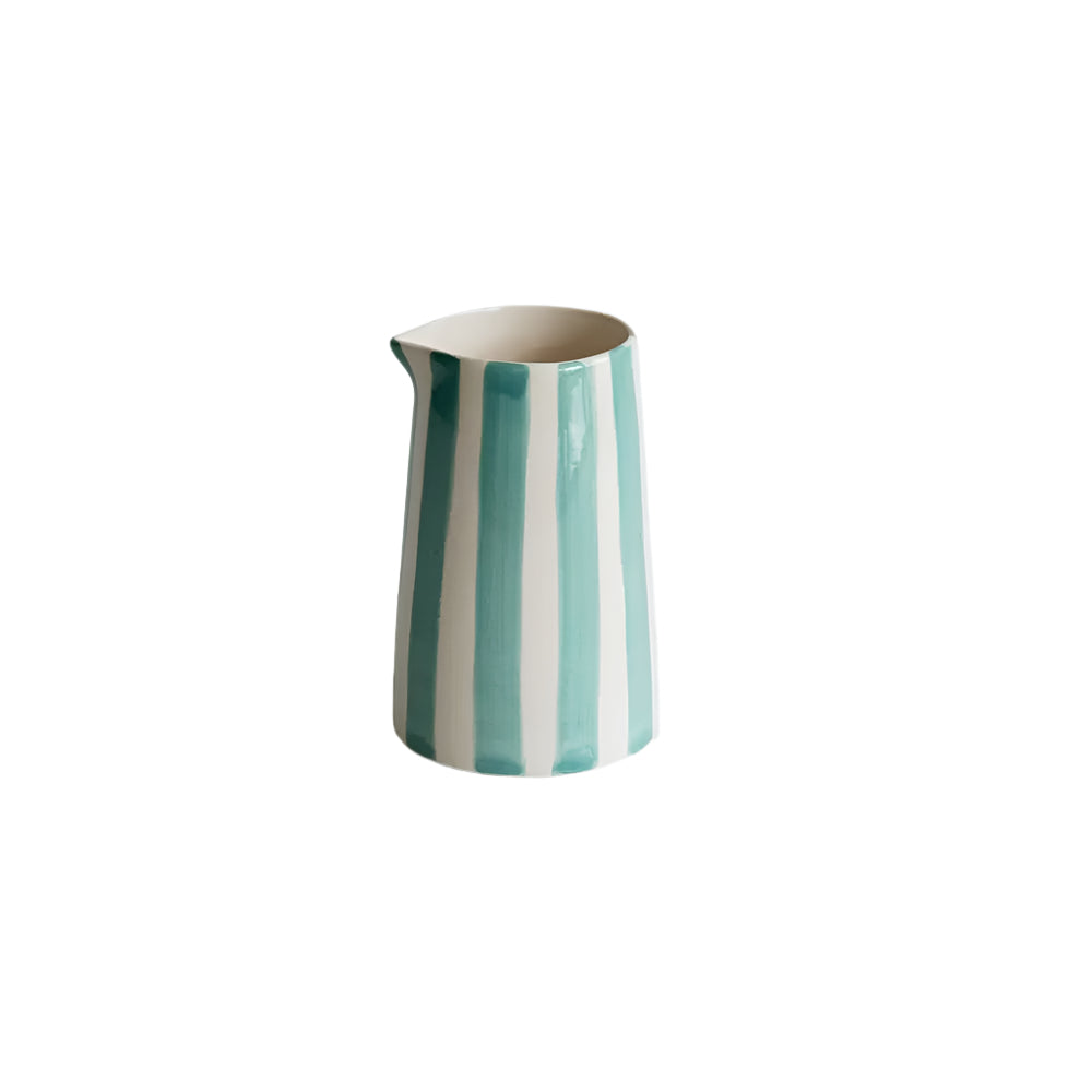 Handmade and Painted Candy Stripe Creamer : Mint Musango