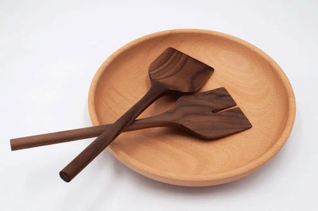 13” Walnut Wooden Salad Server / Spatula Set JBrody & Co.