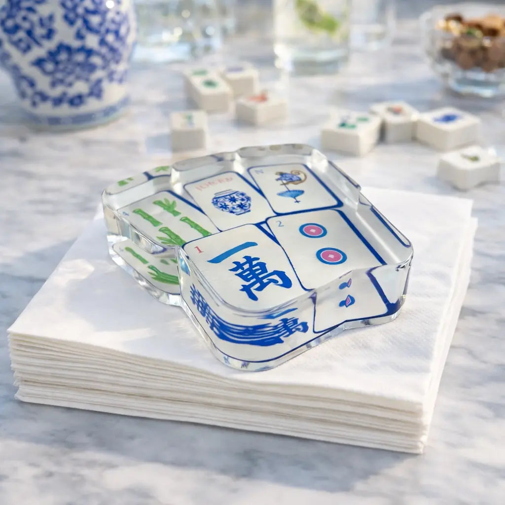 Acrylic Napkin Weight, Preppy Mahjong Maven Home