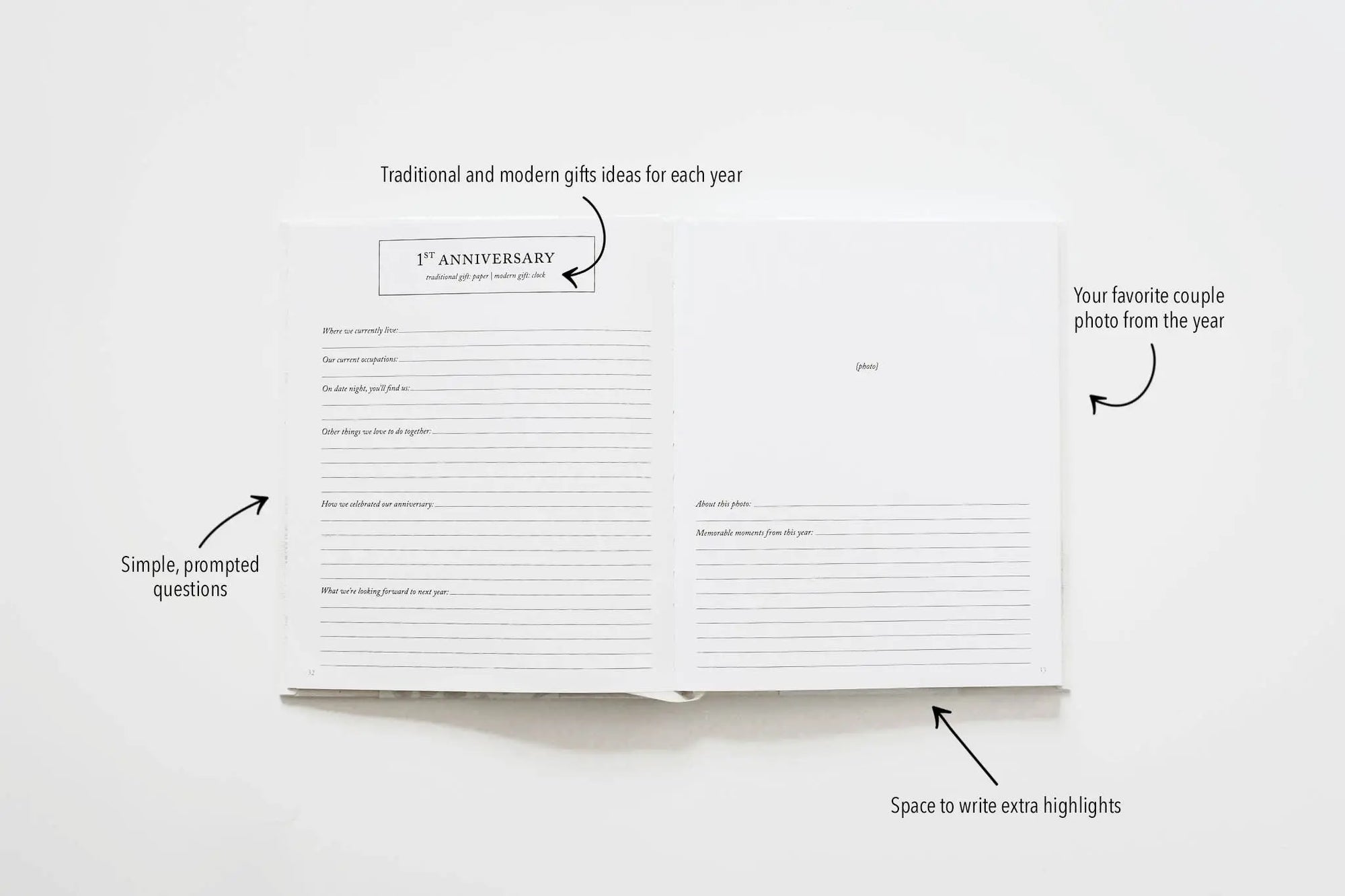 Anniversary Journal | Wedding Book | Gift for Wife or Spouse: Ivory Duncan & Stone Paper Co.