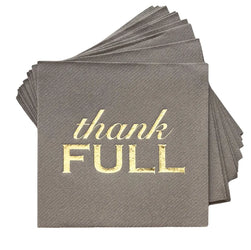 Cloth-Like Cocktail Napkins: Thank Full Lined Design