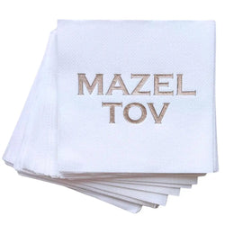 Cloth-Like Cocktail Napkins: Mazel Tov Lined Design