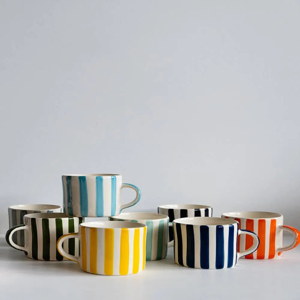 Mug in Candy Stripe: Moss Green Musango