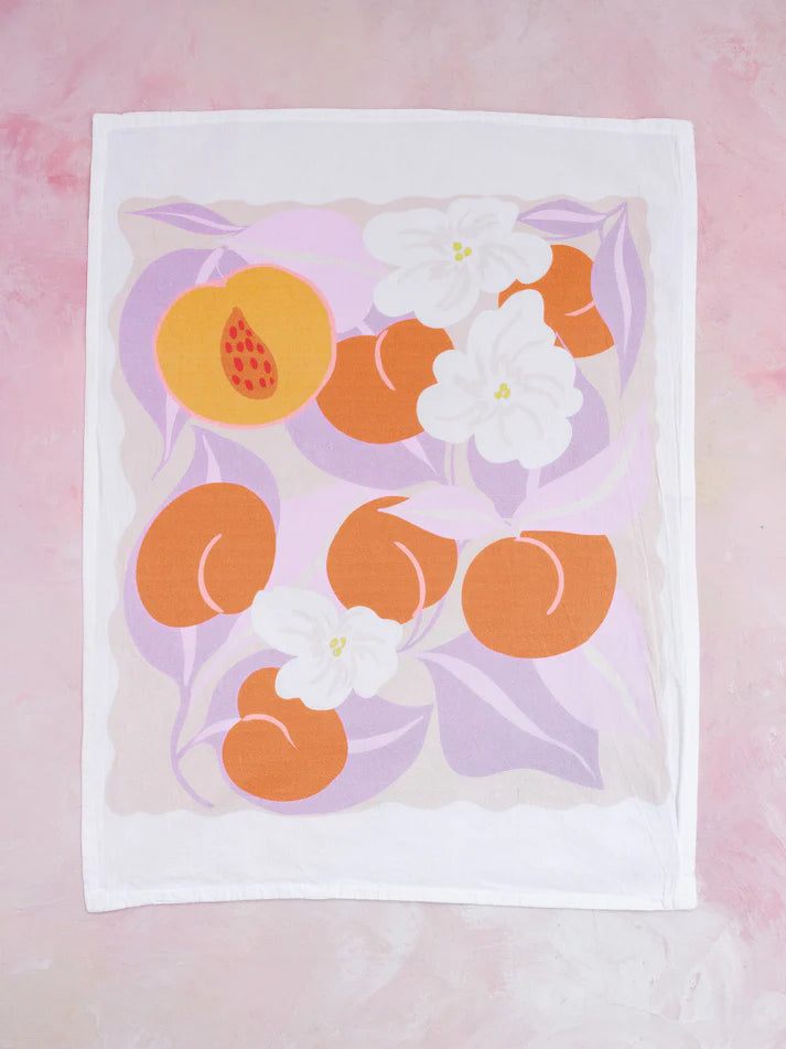 Peachy Keen Tea Towel