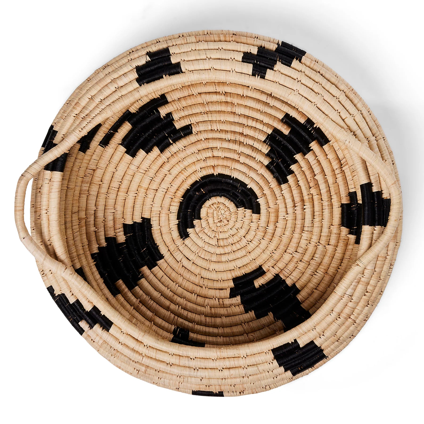 Spotted Black Modern Woven Bowl