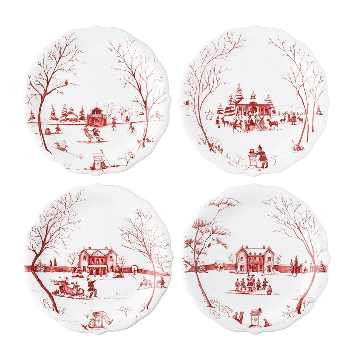 Country Estate Winter Frolic Party Plates Juliska