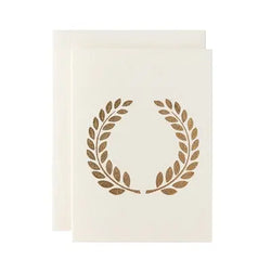 Ivory Laurel Wreath Card Hester & Cook