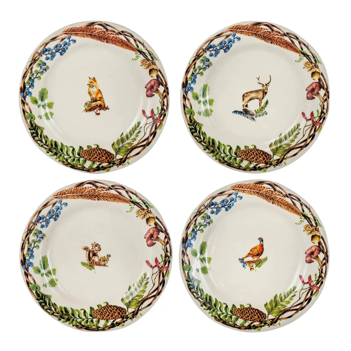 Forest Walk Cafe Au Lait Dessert Plates Juliska