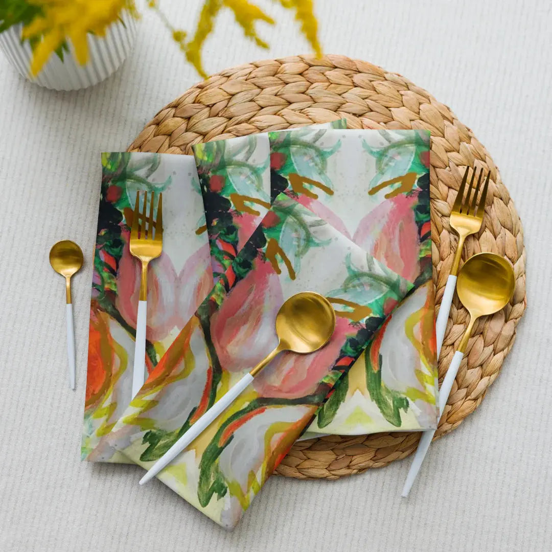 windy o'connor fruitopia colorful cloth napkin set of 4