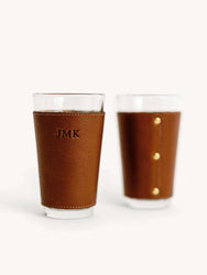 Leather + Glass Pint Glasses Clayton & Crume