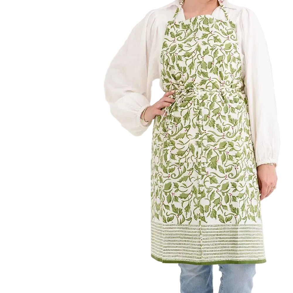 Holly Berry Apron Pomegranate