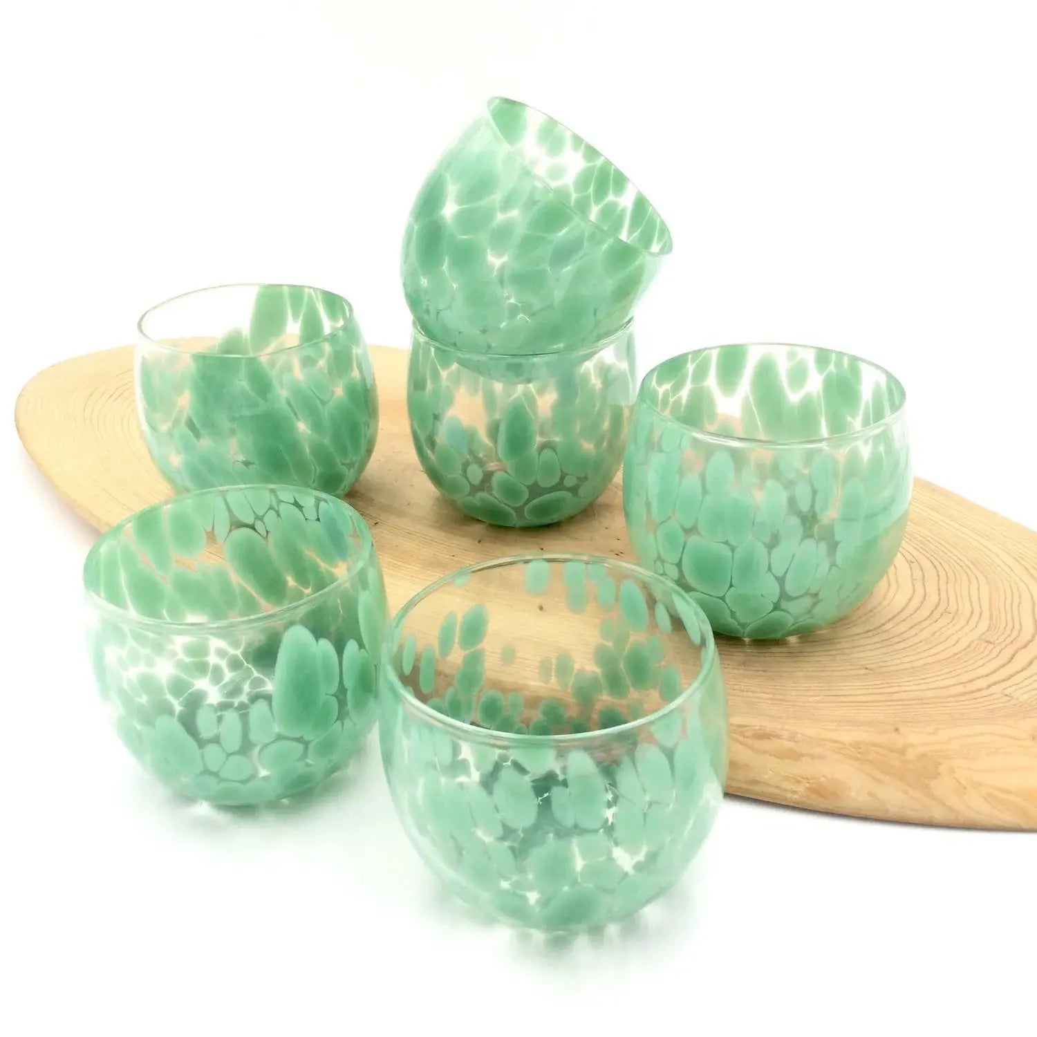 Forest Spotted Stemless Wine Glass Kathleen Andersen Art