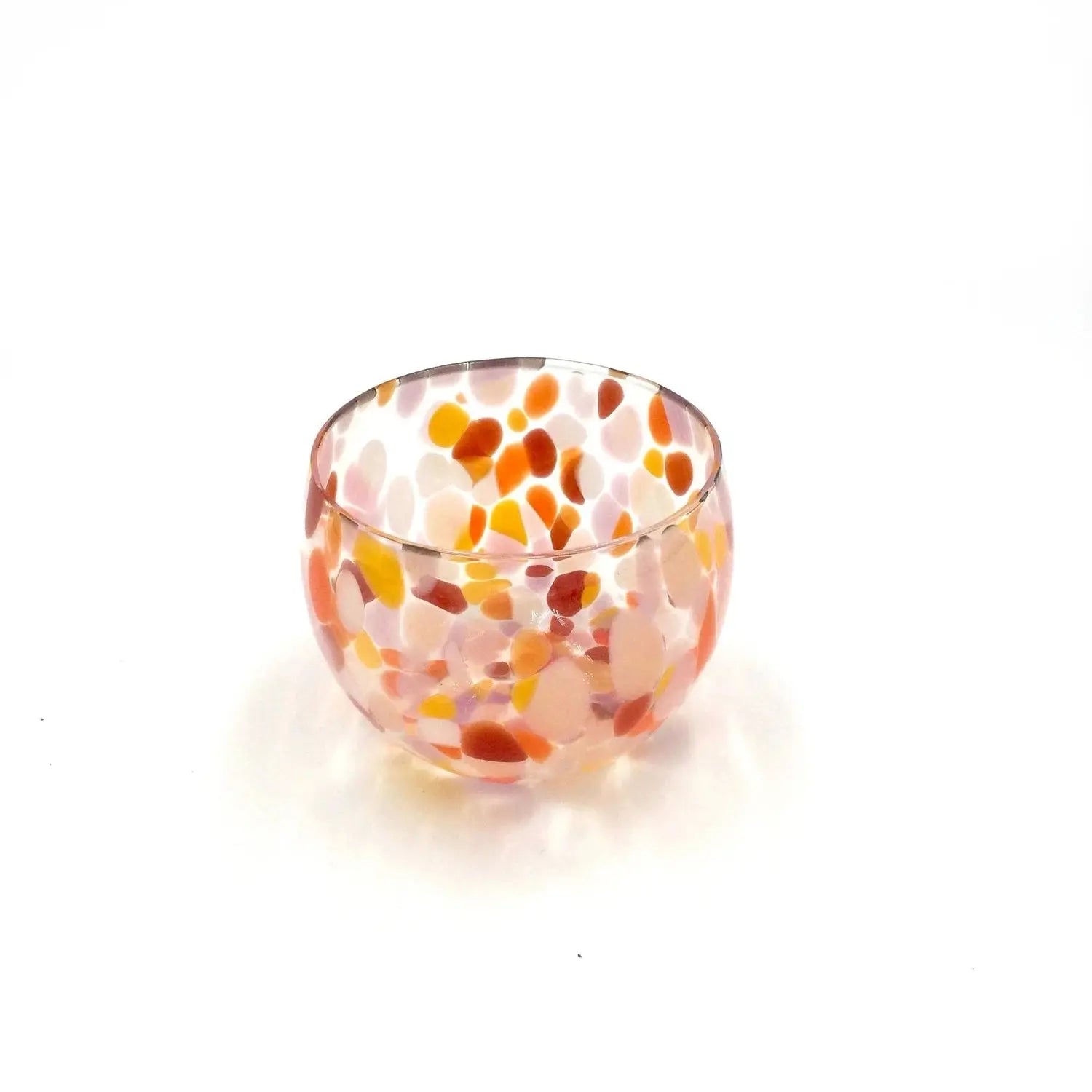Zinnia Stemless Wine Glass Kathleen Andersen Art