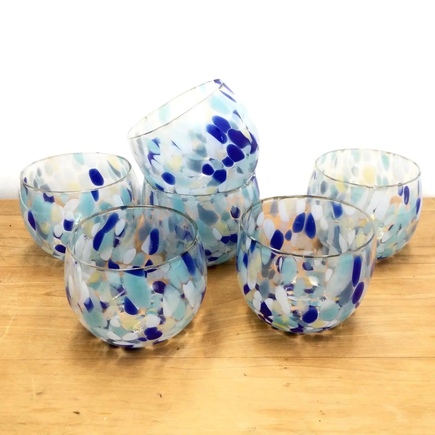 Tidal Stemless Wine Glass Kathleen Andersen Art