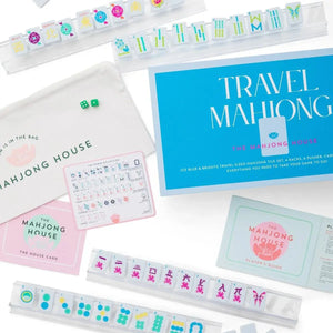 Ice Blue & Brights Travel Mahjong Set The Mahjong House