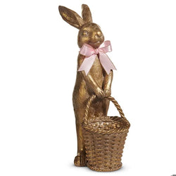 Gold Bunny With Basket RAZ Imports