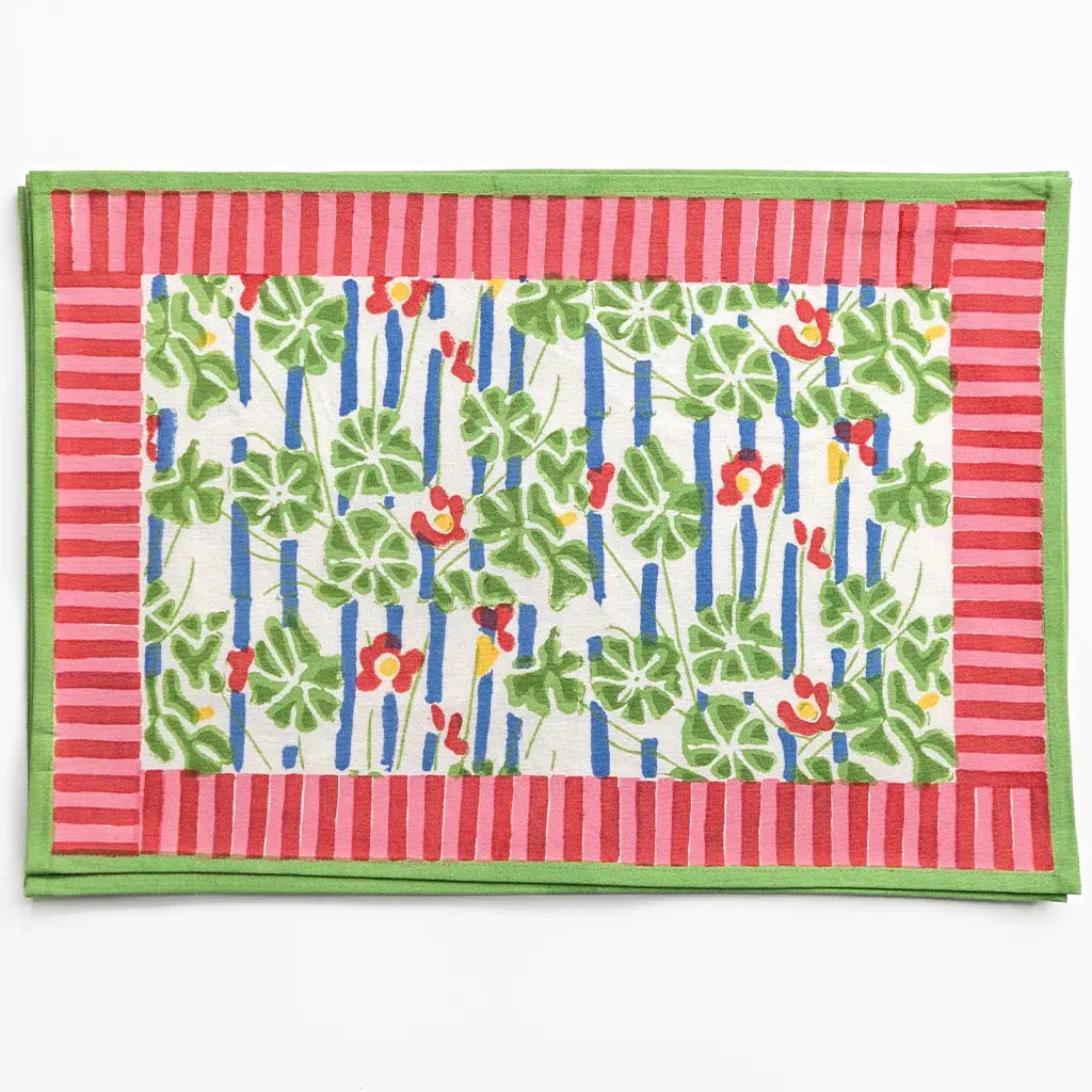 Geranium Carnival Placemats Pomegranate