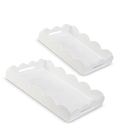 White Scalloped Trays RAZ Imports