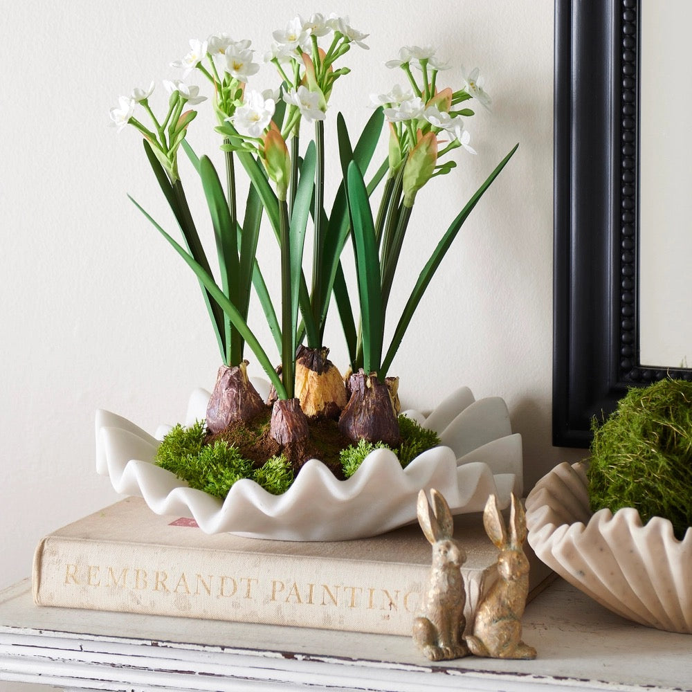 Ruffled Marble Look Bowl