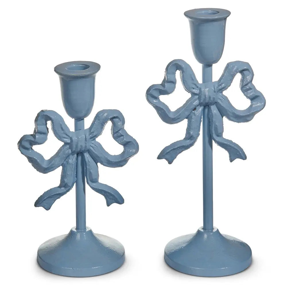 Blue Bow Candlestick RAZ Imports