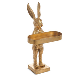Gold Rabbit With Tray RAZ Imports