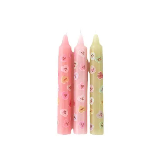 Conversation Hearts Taper Candles One Hundred 80 Degrees