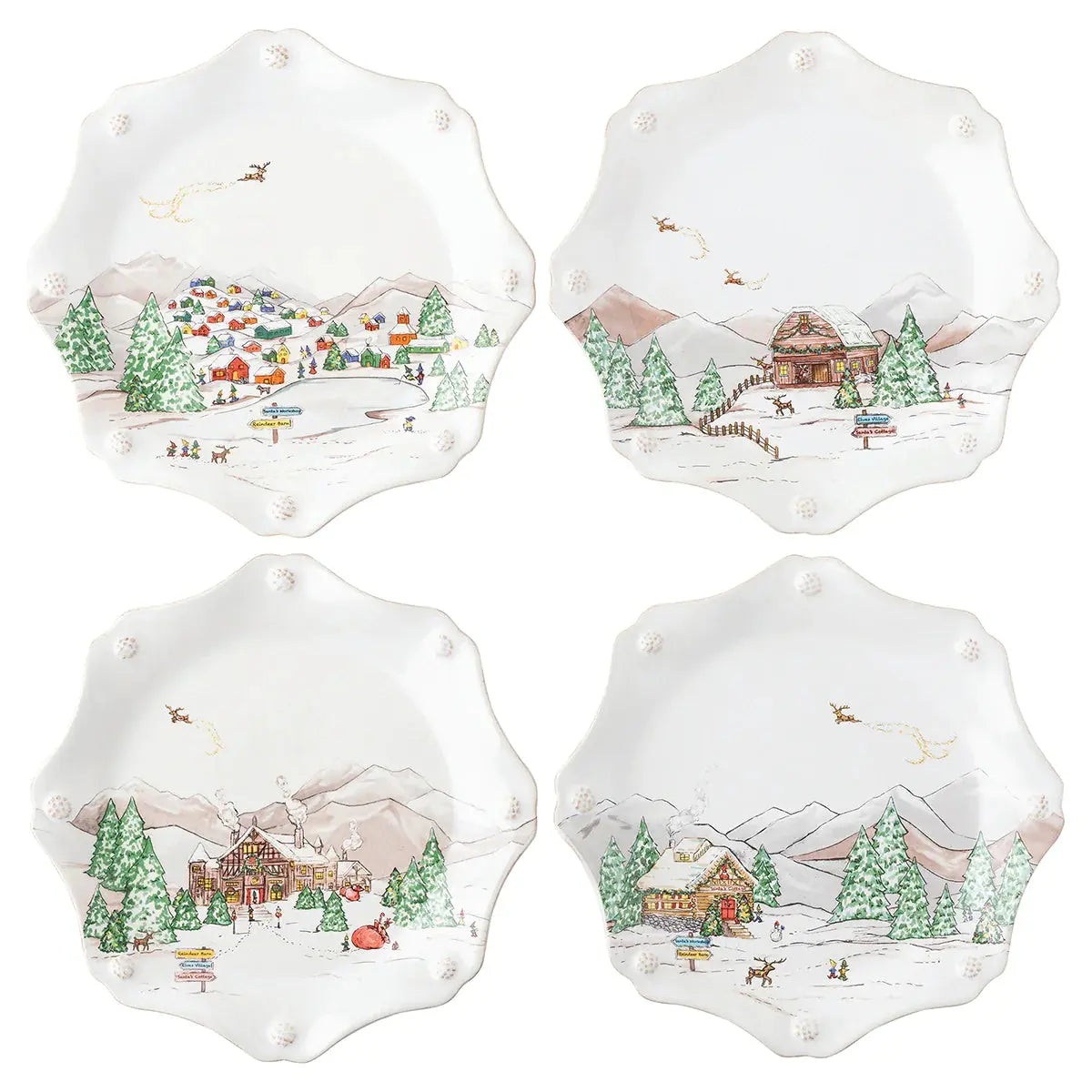 Berry + Thread North Pole Scalloped Dessert + Salad Plates Juliska