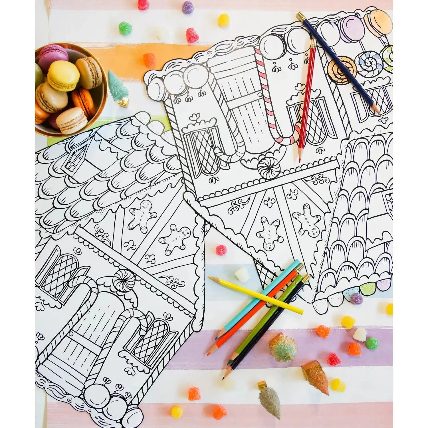 Die-Cut Gingerbread House Coloring Placemat Hester & Cook