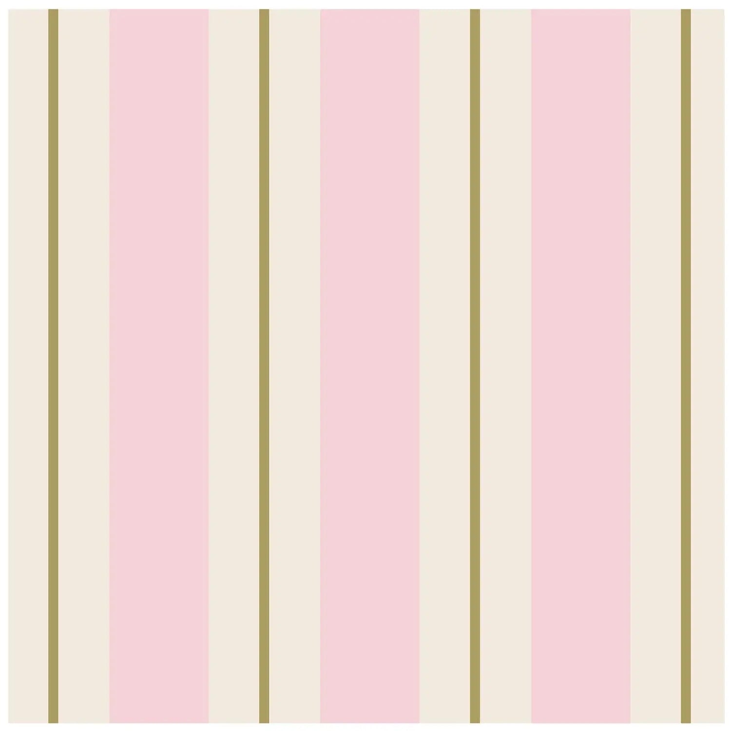 Pink + Gold Awning Stripe Cocktail Napkins Hester & Cook