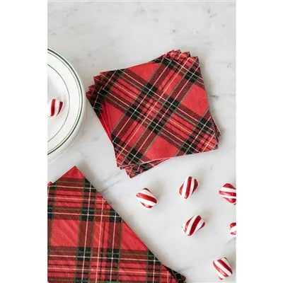 Red Plaid Napkins Hester & Cook