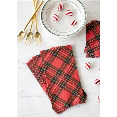 Red Plaid Napkins Hester & Cook