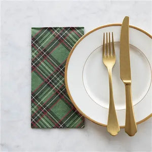 Green Plaid Napkins Hester & Cook