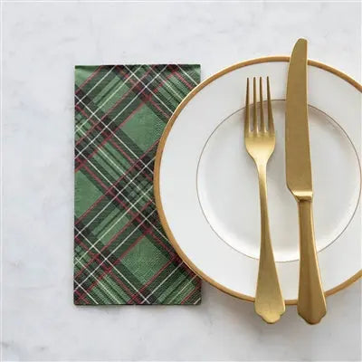 Green Plaid Napkins Hester & Cook