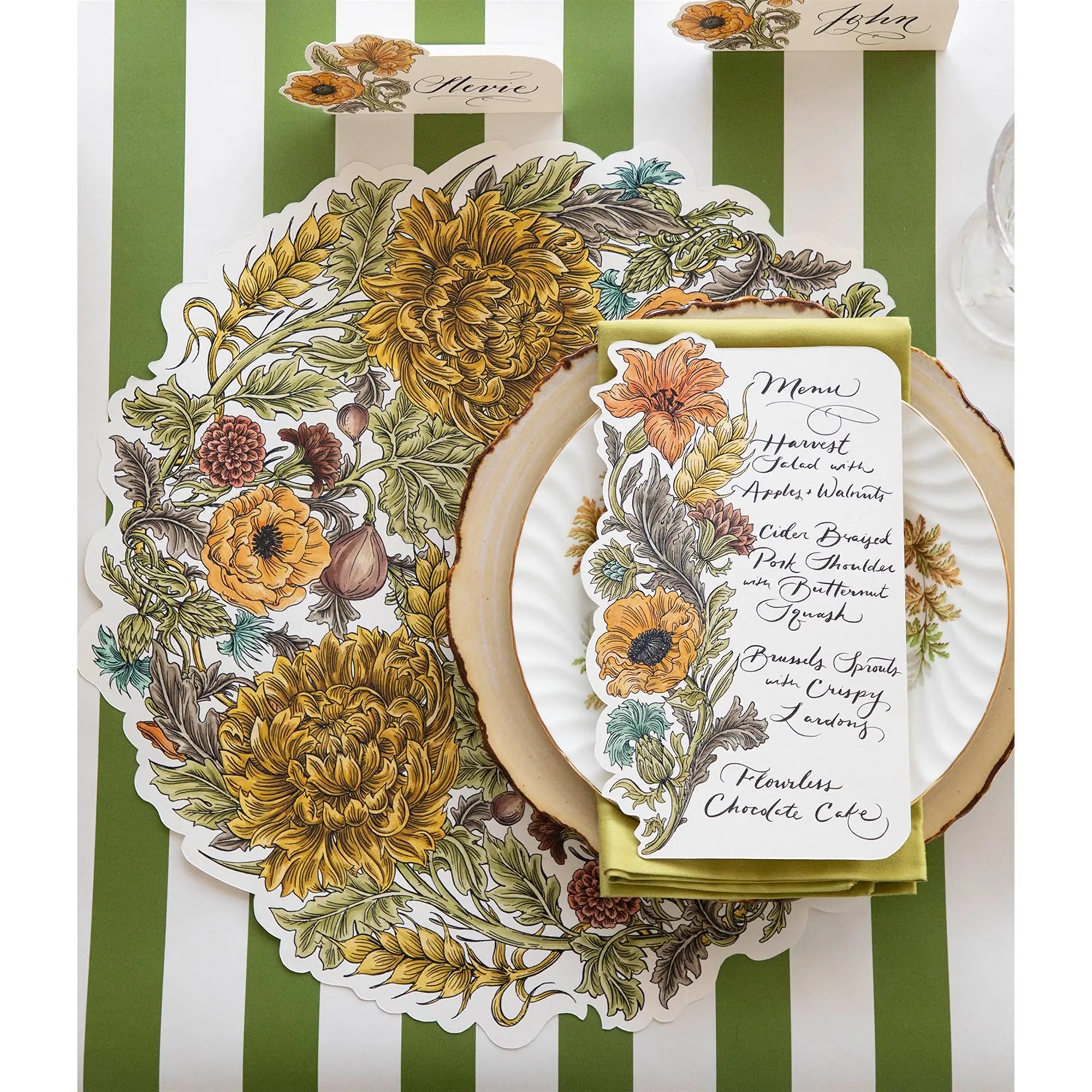 Die-cut Autumn Acanthus Wreath Placemat Hester & Cook