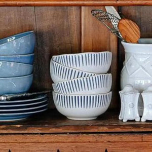 Indigo Sitio Stripe Cereal + Ice Cream Bowl Juliska