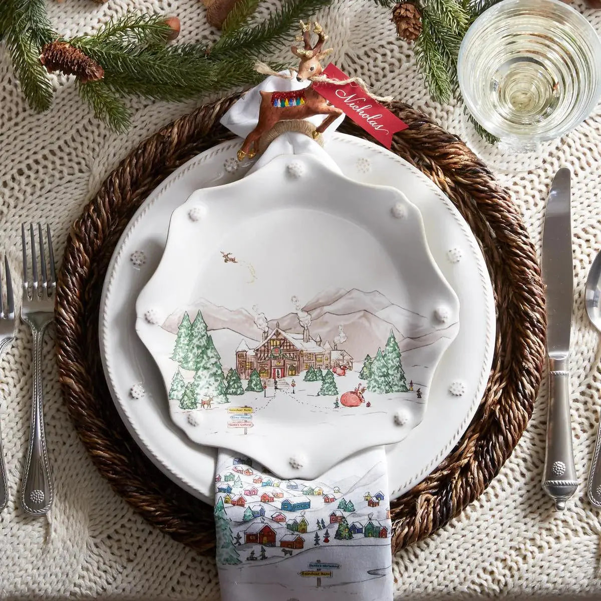 Berry + Thread North Pole Scalloped Dessert + Salad Plates Juliska