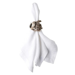 Feather Espresso Napkin Rings Juliska