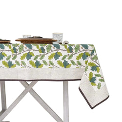 Maple + Acorn Tablecloth Pomegranate